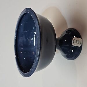 Vintage Haeger Gardenhouse USA Blue Glossy Ceramic Pedestal Bowl Planter / Vase